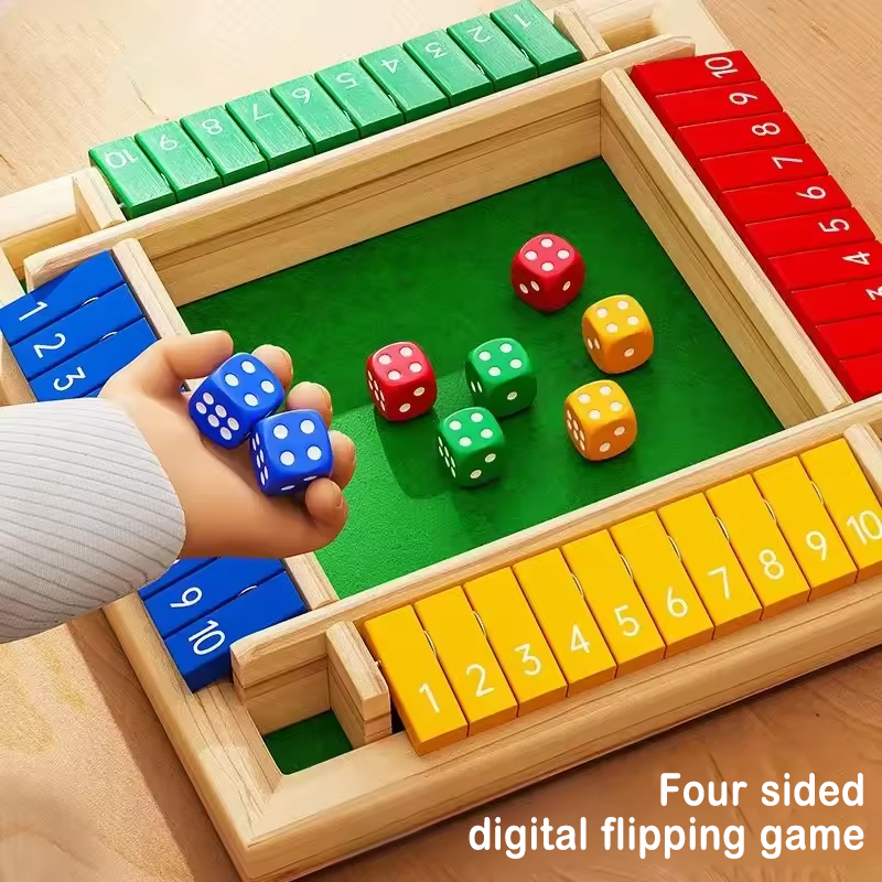 Party Games For 7 People - لعبة صندوقية خشبية بأحجار نردية وأوراق