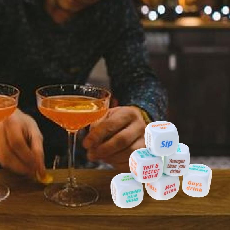 6 قطعة 25 مللي متر النردات الن - مراجعة Party Games Adults Drinking وسعره