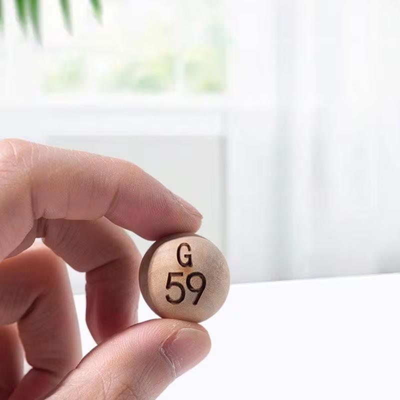 75 قطعة من كرات البينجو الخشبي - مراجعة Party Games Bingo وسعره